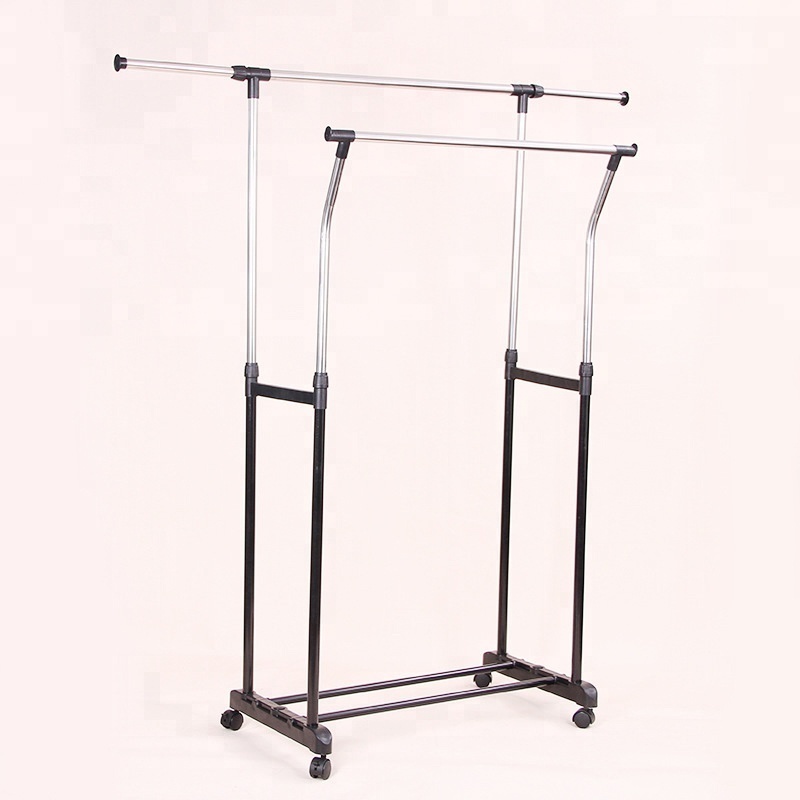 Heavy Duty Adjustable Garment Clothes Rack Collapsible Clothing Rail