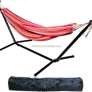 450 Pound Heavy Capacity Double Hammock with Space Saving Steel Stand With Portable Carrying Case