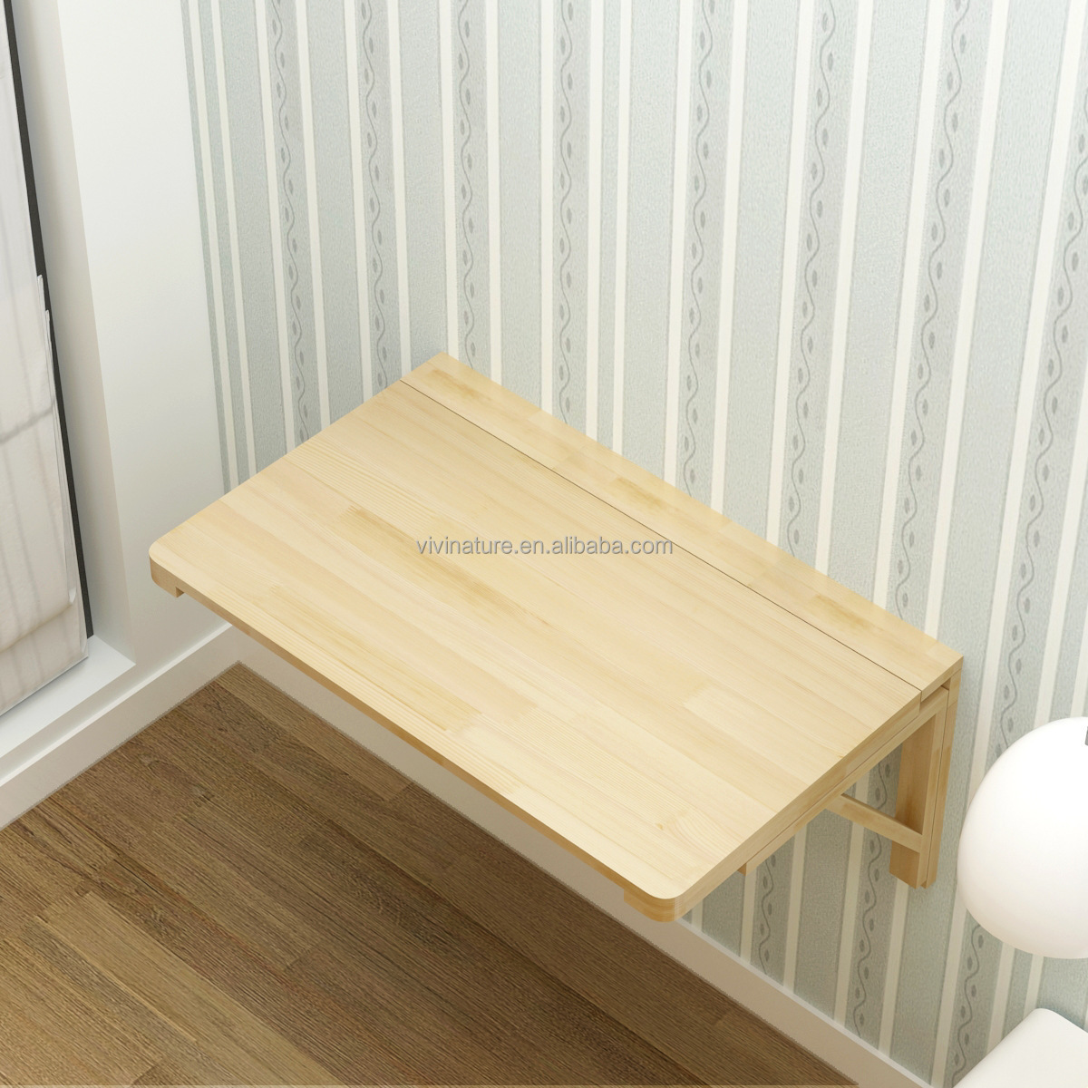 Solid wood wall mounted foldable dinner table and read desk