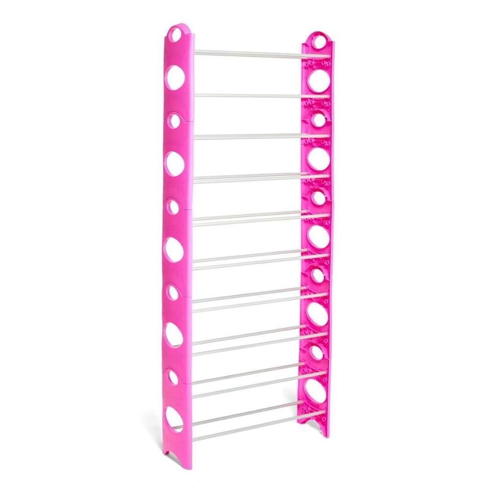 10 tiers Vertical stackable plastic shoe rack and shoes organizator