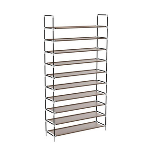 4 Tiers Shoe Rack Double Shoe Shelf Stand Organizer with Non-Woven Fabric gray