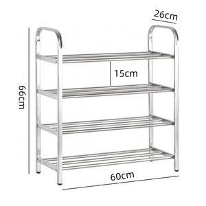 Stainless steel shoe rack from 3 tier to 6 tiers for shoe storage organizer