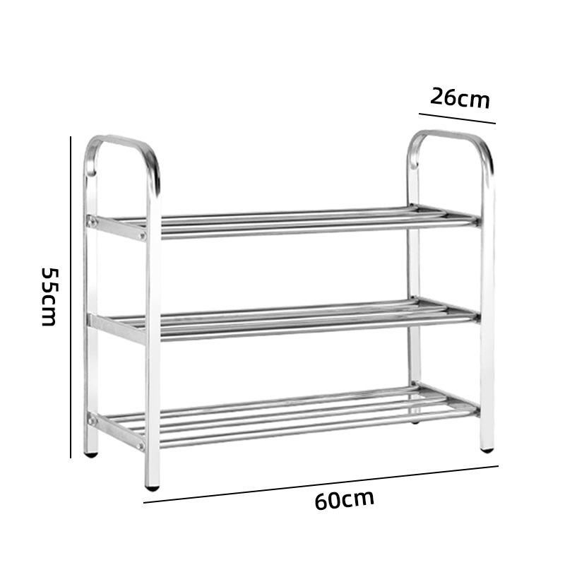 Stainless steel shoe rack from 3 tier to 6 tiers for shoe storage organizer