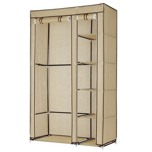 Portable Clothes Closet Wardrobe with Non-Woven Fabric shelf and Hanging Rod ,