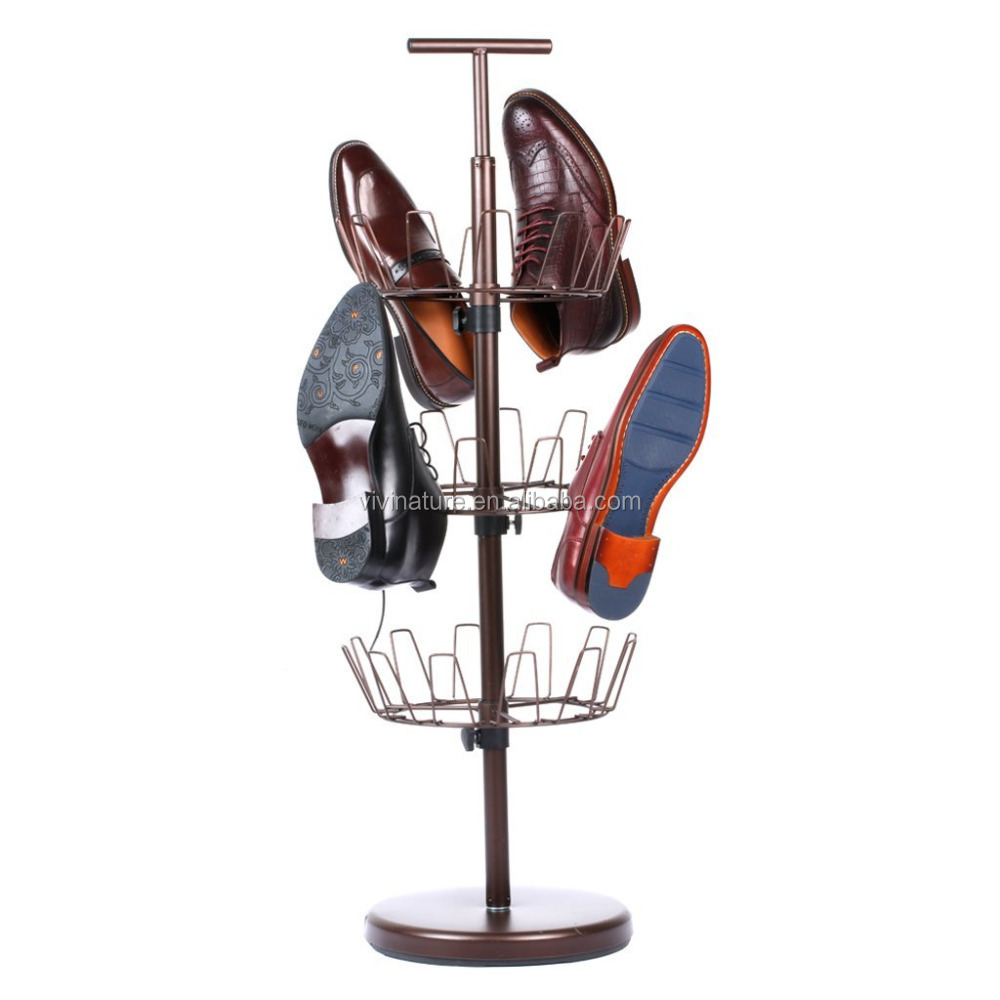 Three tiers Revolving Shoe tower organized storage tree Rack