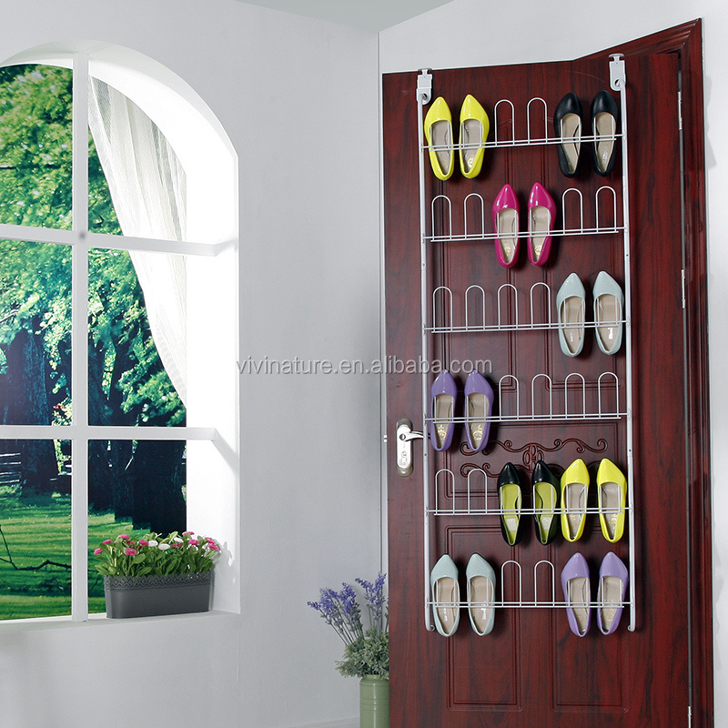 over the door shoe storage rack with metal wire for 40 pairs