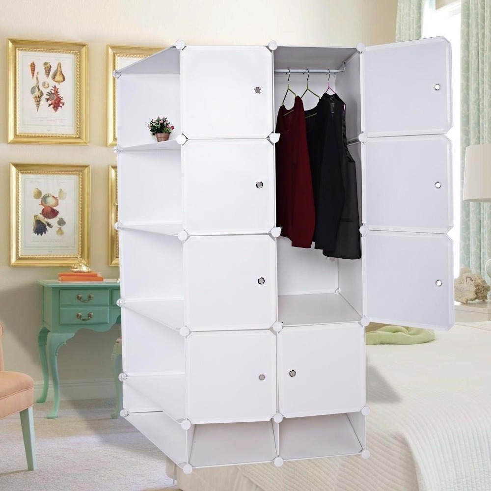 Plastic DIY Modular 15 Cube Wardrobe Closet Storage Organizer