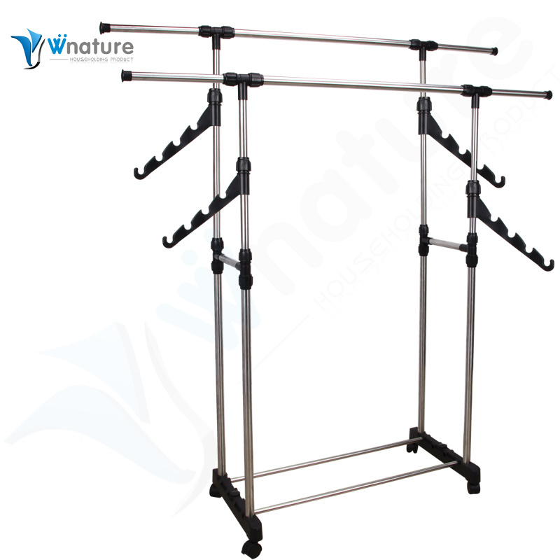 Vivinature double poles clothes drying rack and hanger