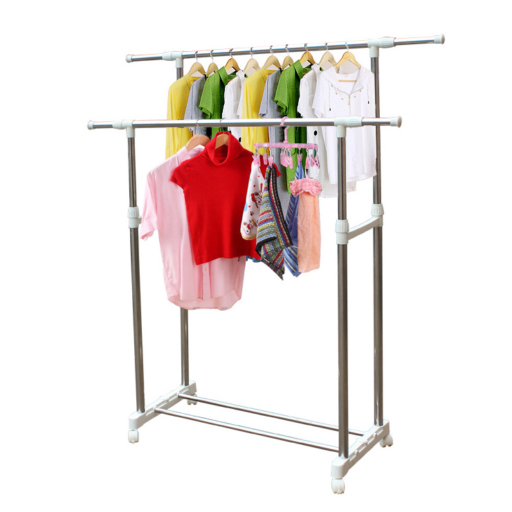 Vivinature double poles clothes drying rack and hanger