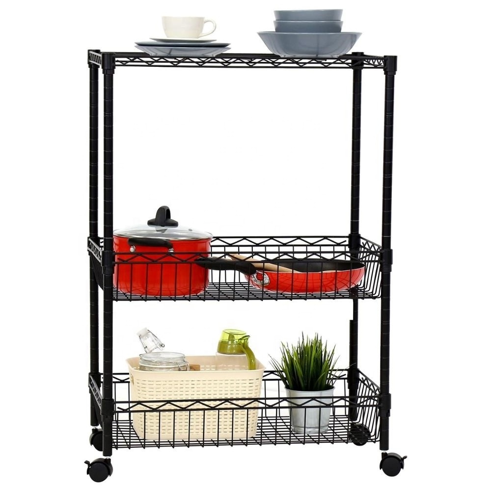 4 Shelf Adjustable Steel Organizer Wire Rack Heavy Duty Storage Shelving Unit Steel Organizer