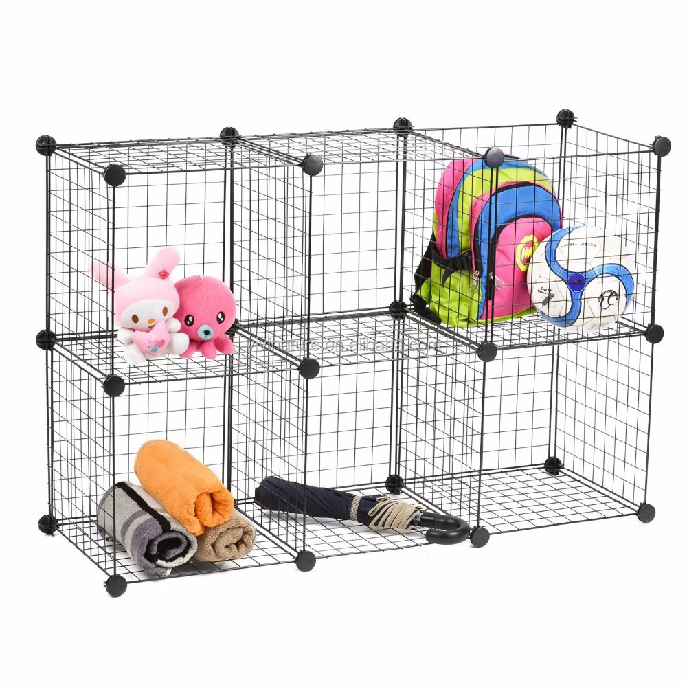 Metal Wire Grid cube closet Storage Shelf rack