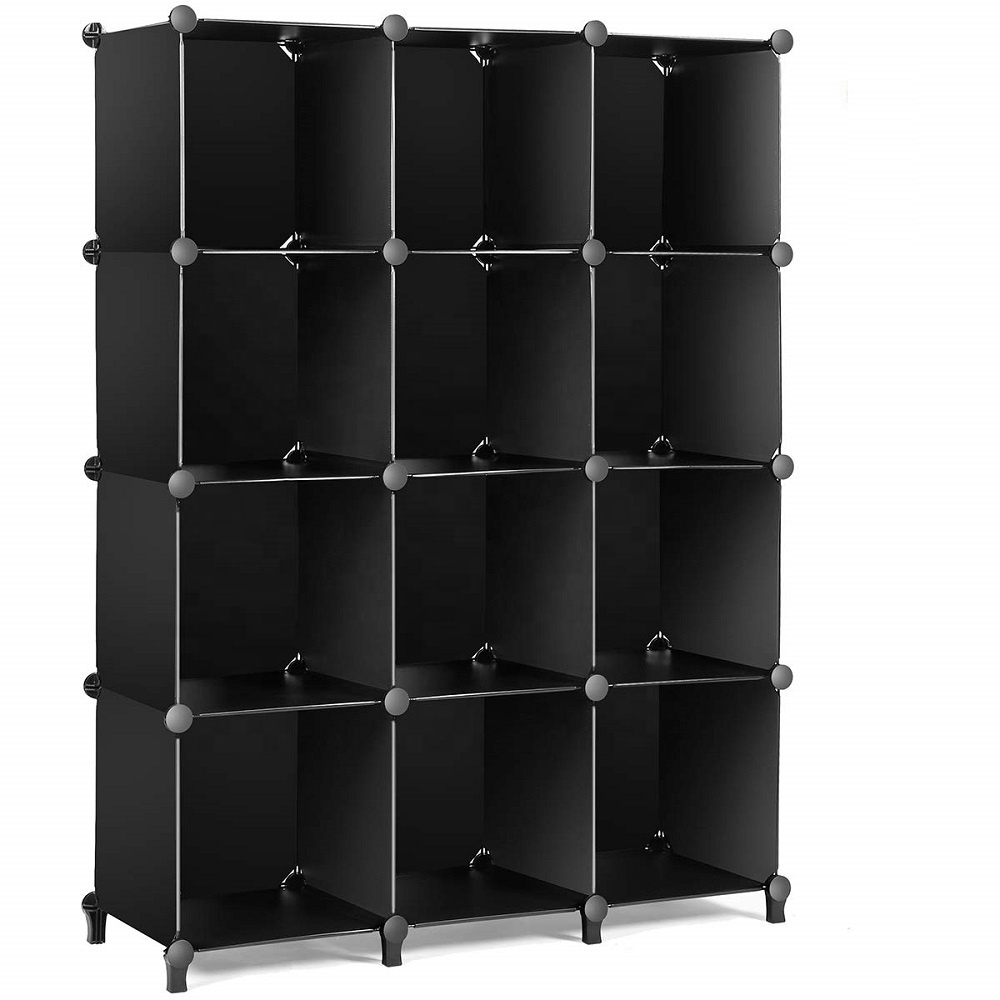 Plastic Cube Storage 6-Cube Closet Organizer Storage Shelves Cubes Organizer DIY Plastic Closet Cabinet Modular Book Shelf Organ