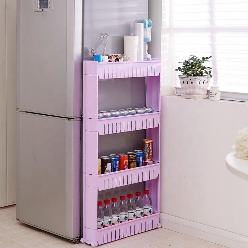 Slim Slide Out pantry Storage  Trolley Cart Tower for Laundry and Bathroom and Kitchen