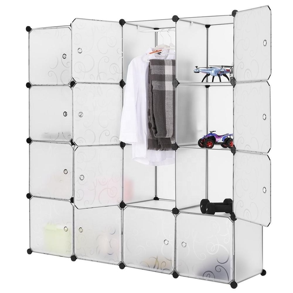 Modular Wardrobe Plastic Portable Closet Organization  Cube Storage Organizer Bedroom 25 Cubes