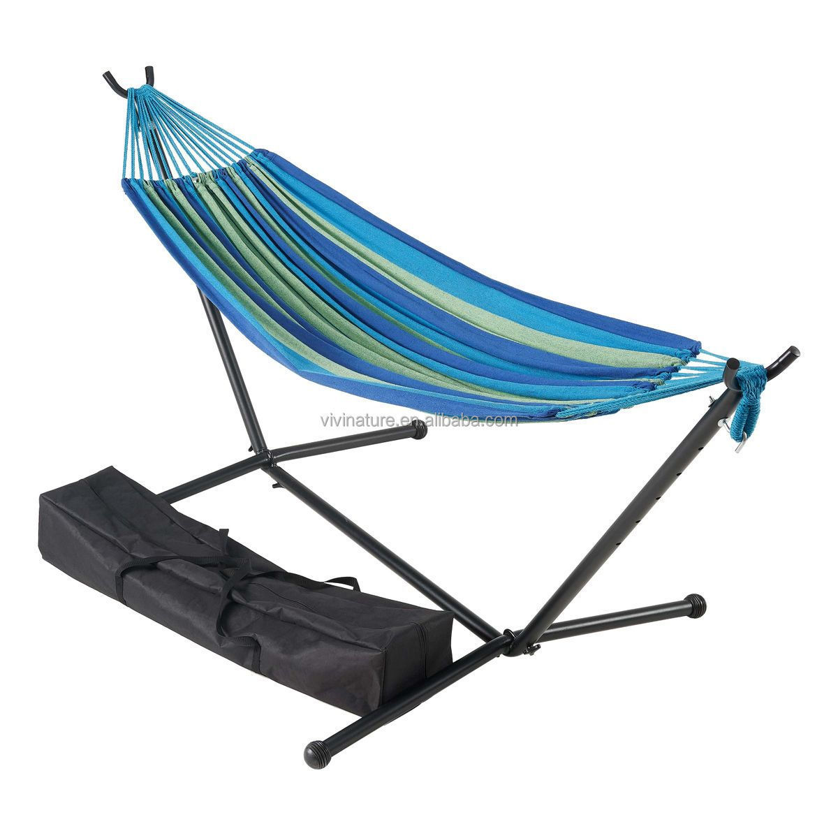 450 Pound Heavy Capacity Double Hammock with Space Saving Steel Stand With Portable Carrying Case