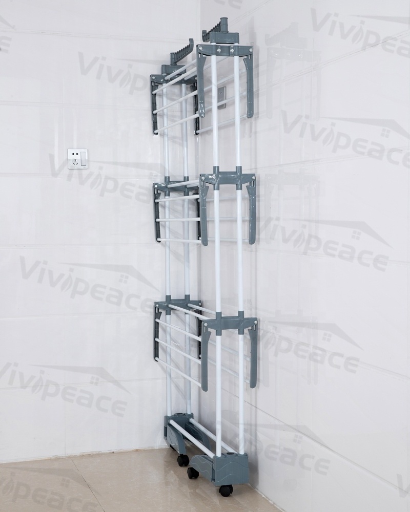 2024 new design 3 Tier Retractable Cloth Dryer rack  Clothes Garment Rack Laundry Rack