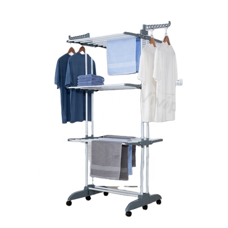 2024 new design 3 Tier Retractable Cloth Dryer rack  Clothes Garment Rack Laundry Rack