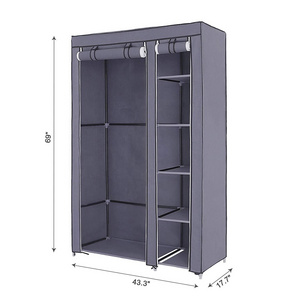 Clothes Rack with Cover Portable Wardrobe Clothes Closet with Hanging Rac