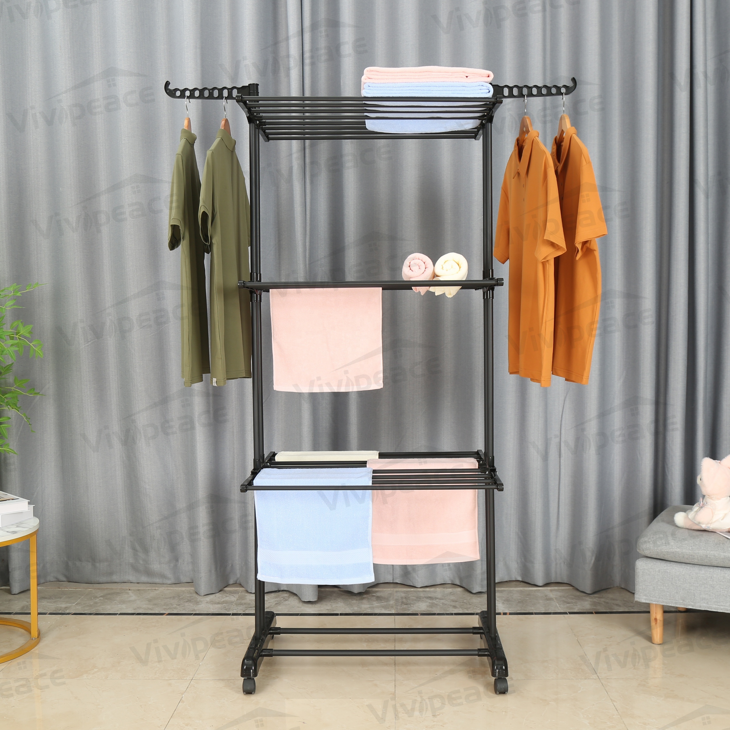 3 Tier Clothes Drying Rack Folding Laundry Dryer Hanger Compact Storage