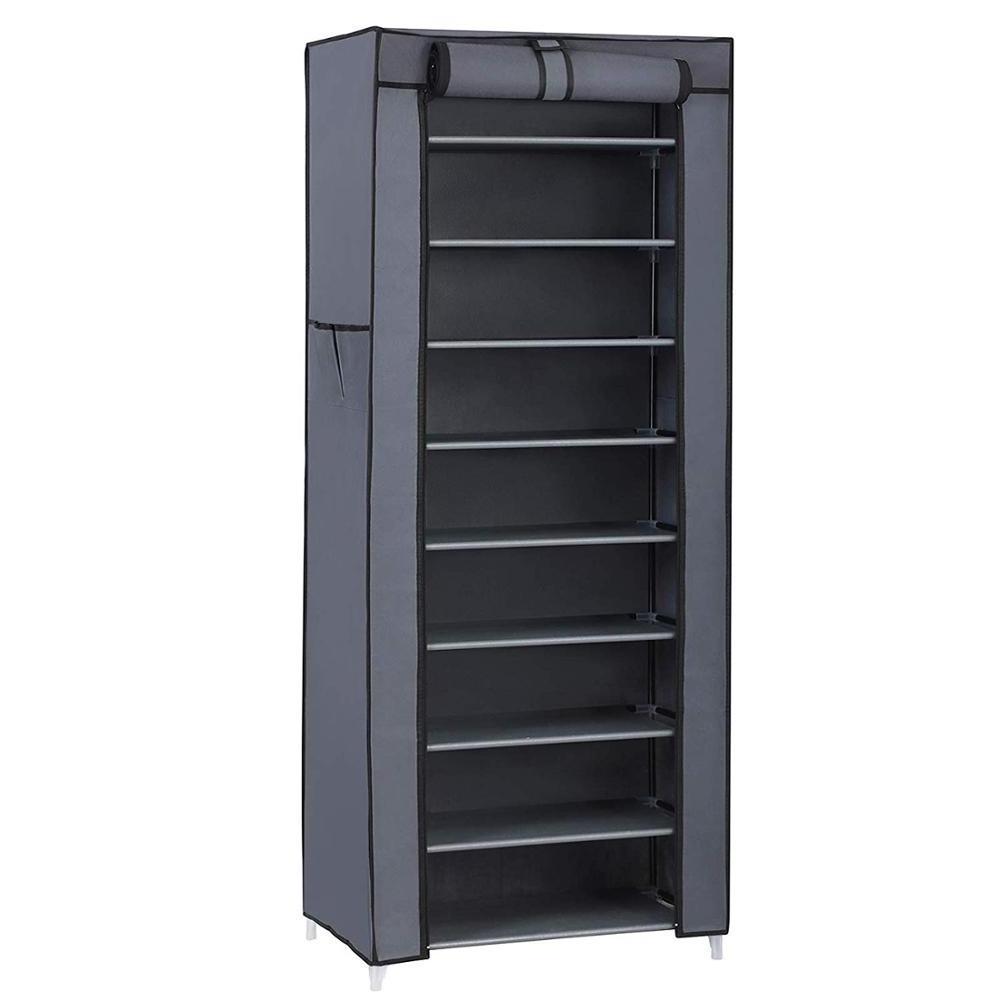 10 Tiers Shoe Rack with Dustproof Cover Closet Shoe Storage Cabinet Organizer