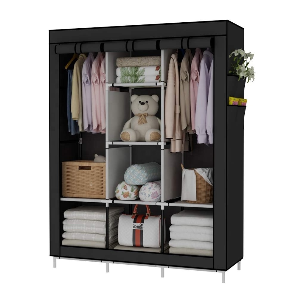 Portable Wardrobe Closet Clothes Organizer No-Woven Fabric storage shelf