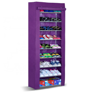 9-Tier Shoe Tower Rack with  fabric Covers 24-Pair Space Saving Shoe Storage Organizer