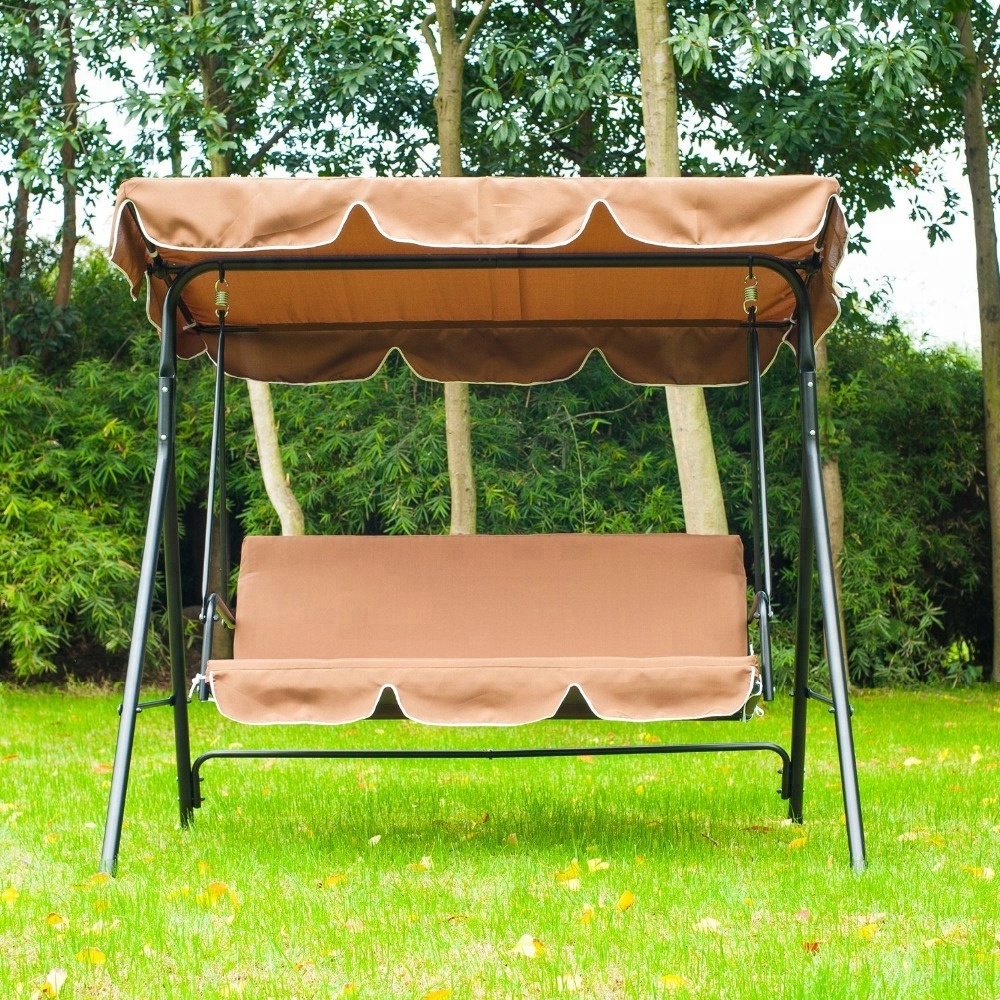 Garden Patio Swing Chair 3 Seater Swinging With Canopy Hammock