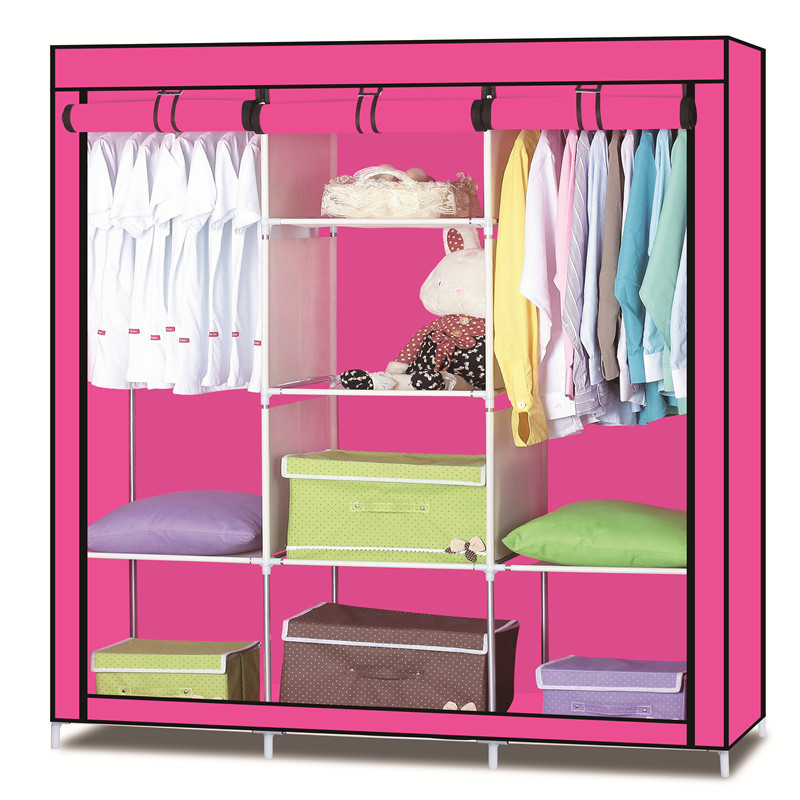 Cheap portable clothes cabinet fabric wardrobe