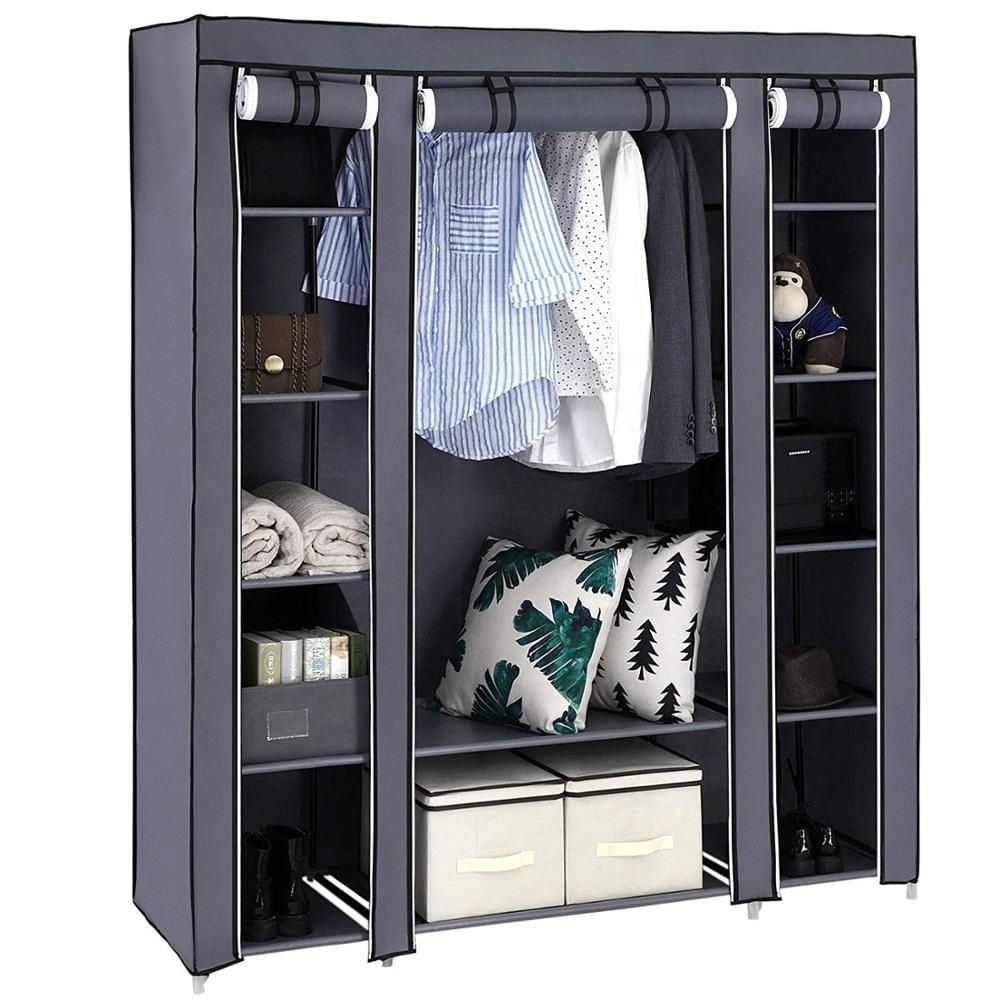 Cheap portable clothes cabinet fabric wardrobe