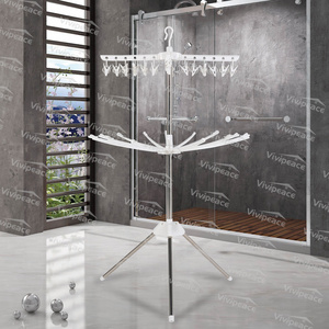 3 Tier umbrella Clothes Drying Rack Clothes Garment Rack Adjustable Laundry Rack with Foldable Wings Shape