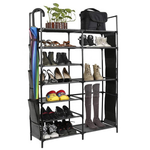 Shoe Rack Boots Storage Organizer 6 Tiers Closet Entryway Shelf Stackable Cabinet Tower Double Row Non-Woven Fabric