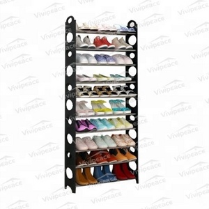 10-Tier 30 Pair Adjustable Free Standing Space Saving Utility Storage Organizer, Unit Entryway Hallway Shelf Shoe Tower