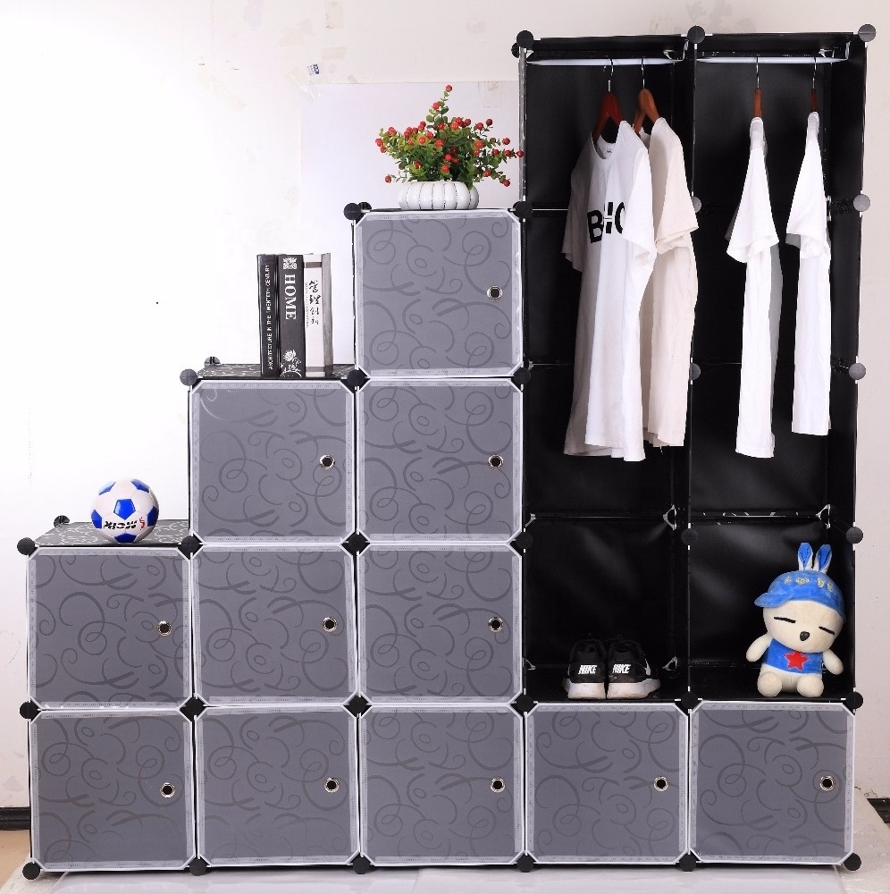 Cube Storage Organizer, 16-Cube Book Shelf, DIY Plastic Closet Cabinet