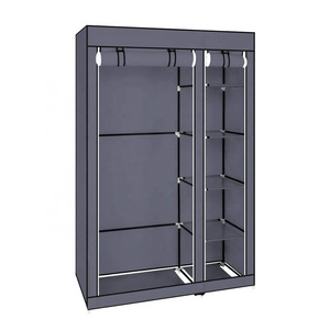 Portable Clothes Closet Wardrobe with Non-Woven Fabric and Hanging Rod