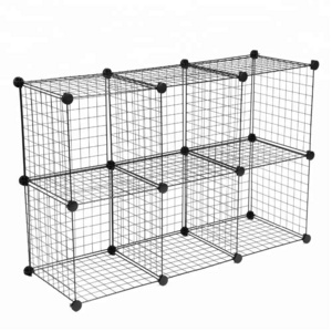 Metal Wire Cube Storage,6-Cube Shelves Organizer,Stackable Storage Bins