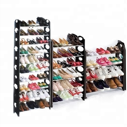 10-Tier 30 Pair Adjustable Free Standing Space Saving Utility Storage Organizer, Unit Entryway Hallway Shelf Shoe Tower