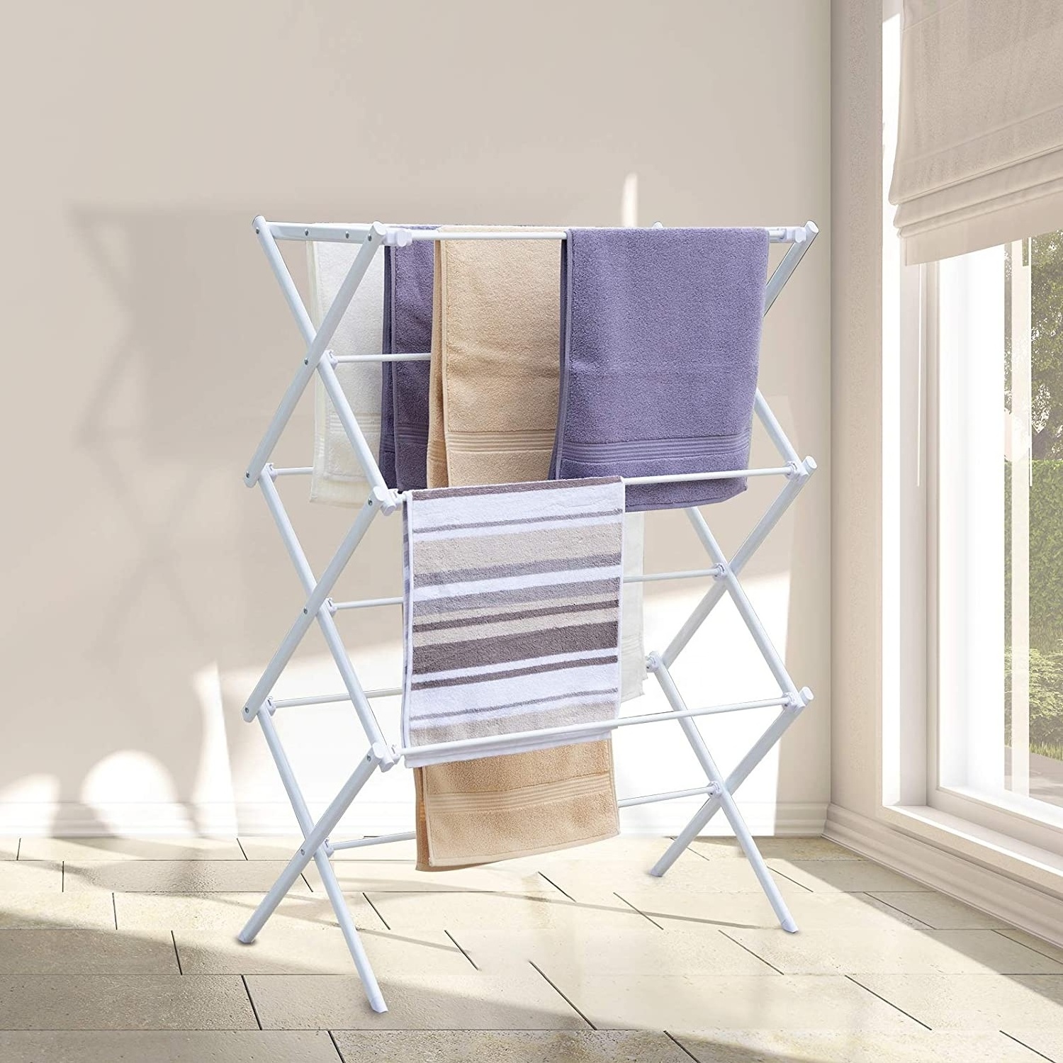 Foldable Laundry Rack for Air Drying Clothing towel rack