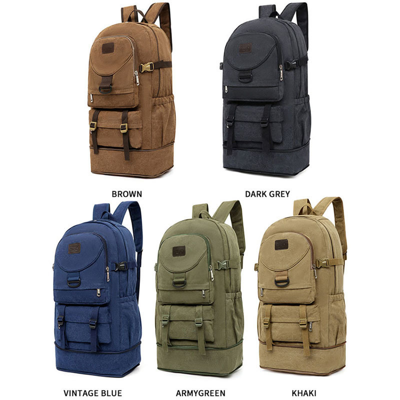 Hot sale canvas backpack hiking vintage school bag custom manufacturer outdoor travel canvas backpack