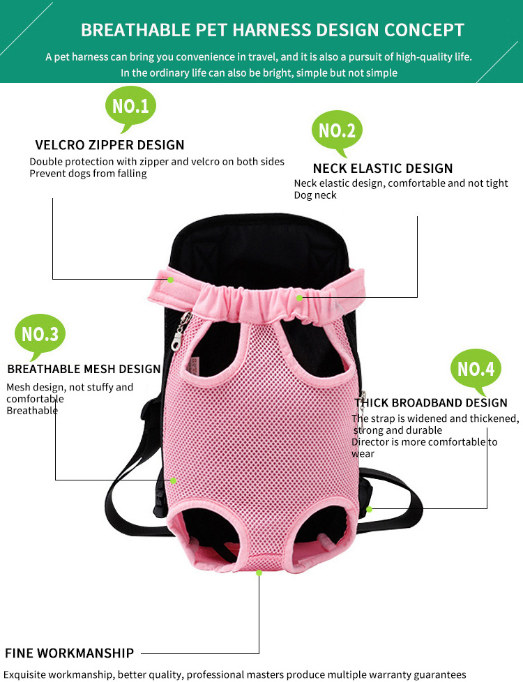 Soft cat dog backpack breathable pet backpack chest bag airline pet out portable mesh carry backpack