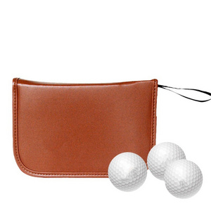 Outdoor portable sport golf accessories set tool case pu leather multifunctional golf ball storage bag