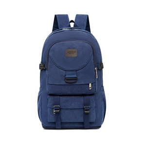 Hot sale canvas backpack hiking vintage school bag custom manufacturer outdoor travel canvas backpack