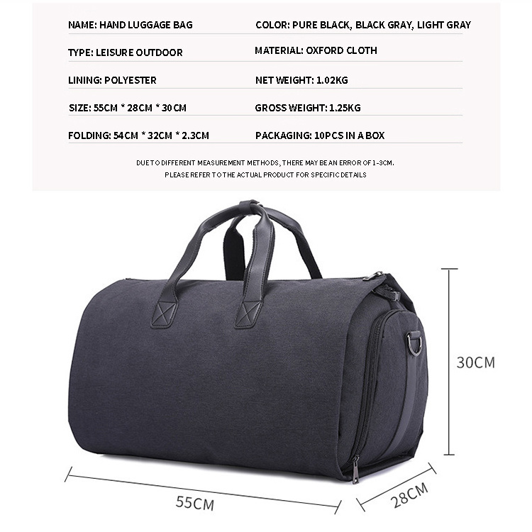 Foldable Travel Duffle Suit Carrier Bag Waterproof Mens Breathable Garment Bag