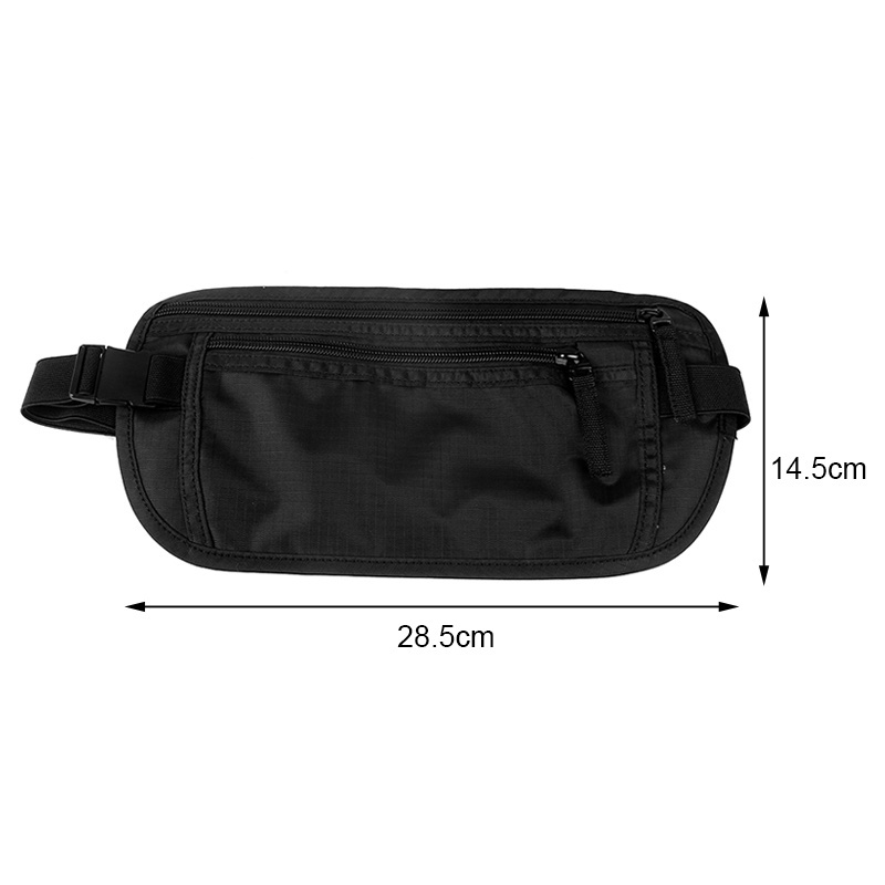 Unisex traveling nylon business passport fanny pack bum hip bag RFID waterproof money belt pack custom waist bag