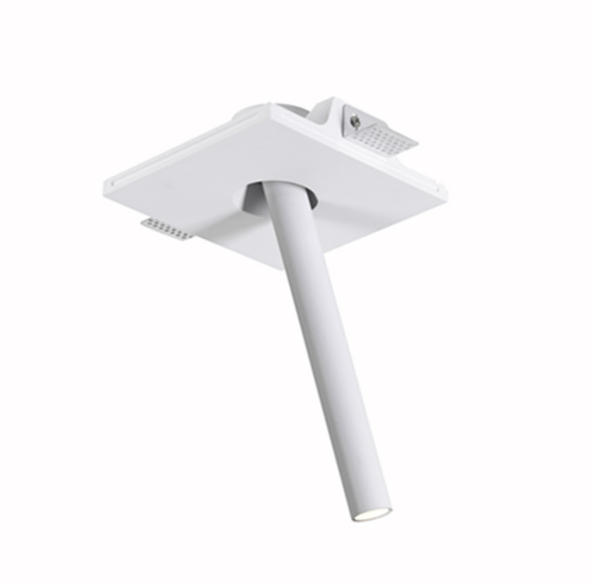 Modern Simple Plaster Gypsum LED Stick Adjustable COB Downlight Embedded Square 3W Ceiling Recessed Spotlight