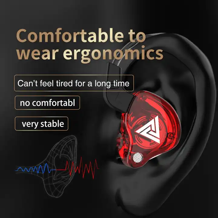 Original QKZ AK6 Headphones 3.5mm Wired Copper Driver Stereo HiFi Earphone Bass Music In-Ear Noise Cancelling Sports Earbuds