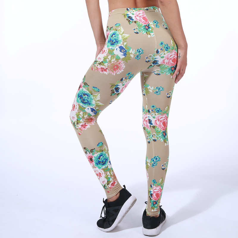 2017 High Quality Women Leggings Soft Flower Printed Leggings Wholesale