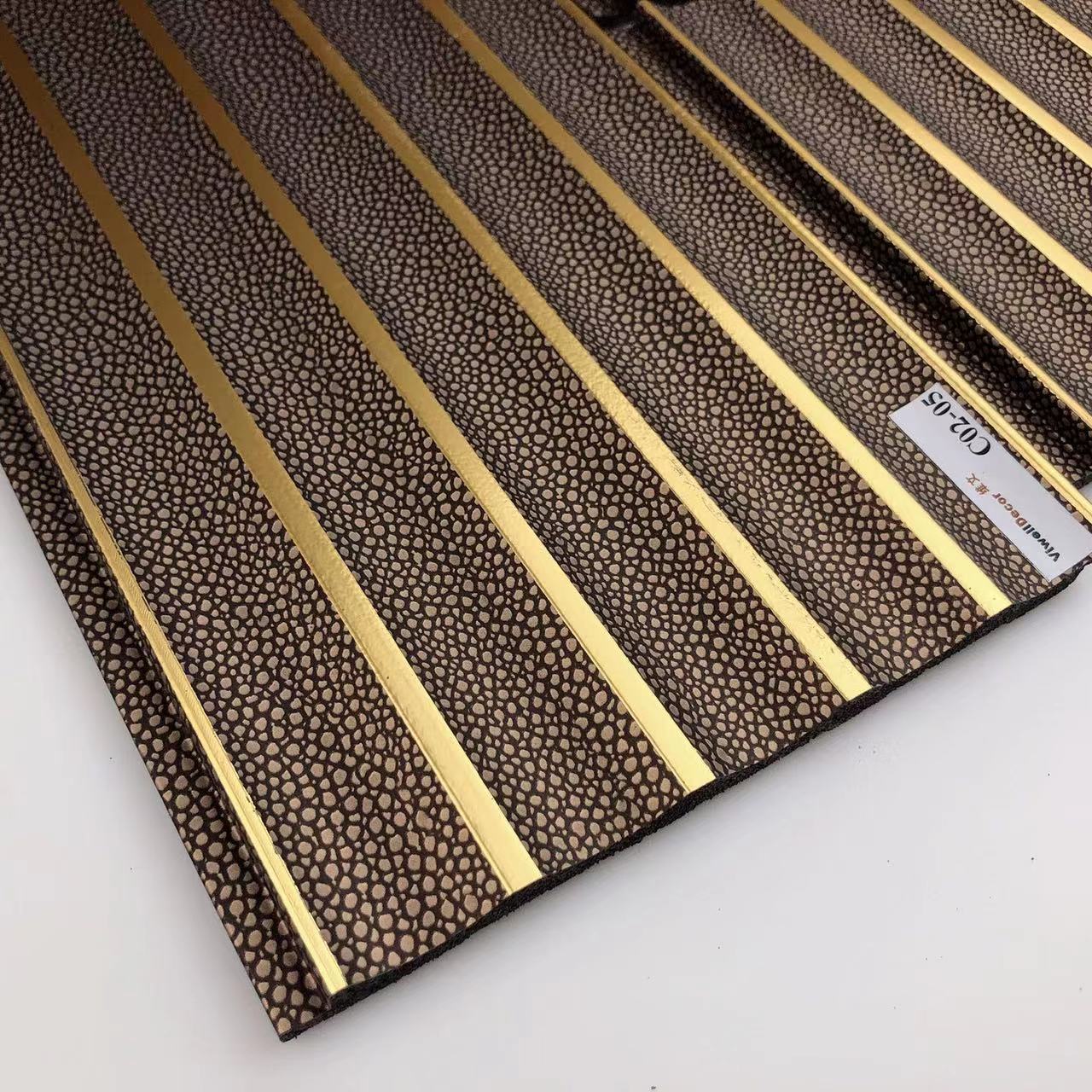 PS wall louver panel gold line yellow brown spot color waterproof Building materials plastic wps wall panel