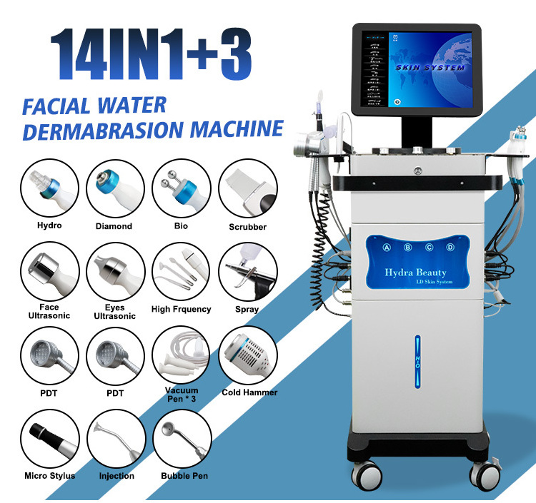 2023 14 in 1 diamond hydro dermabrasion  hydro machine hydra peel machine