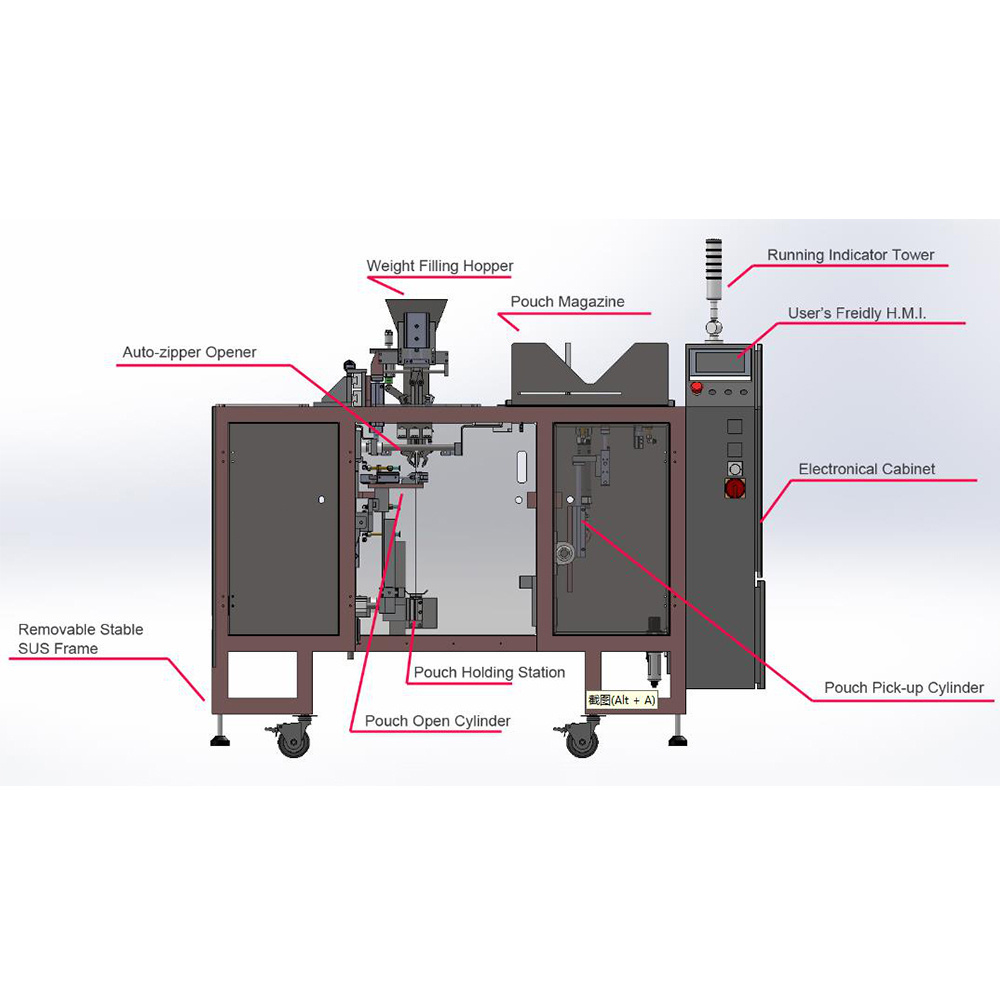 Multi-Funtion Mini Doypack Pouch Packing Machine For Powder Nuts And Snacks