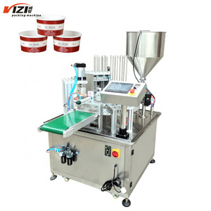 High accuracy yogurt packing machine automatic Water Ice Cream Juice Honey Yogurt Cup Form Filling Seal packaging Machine